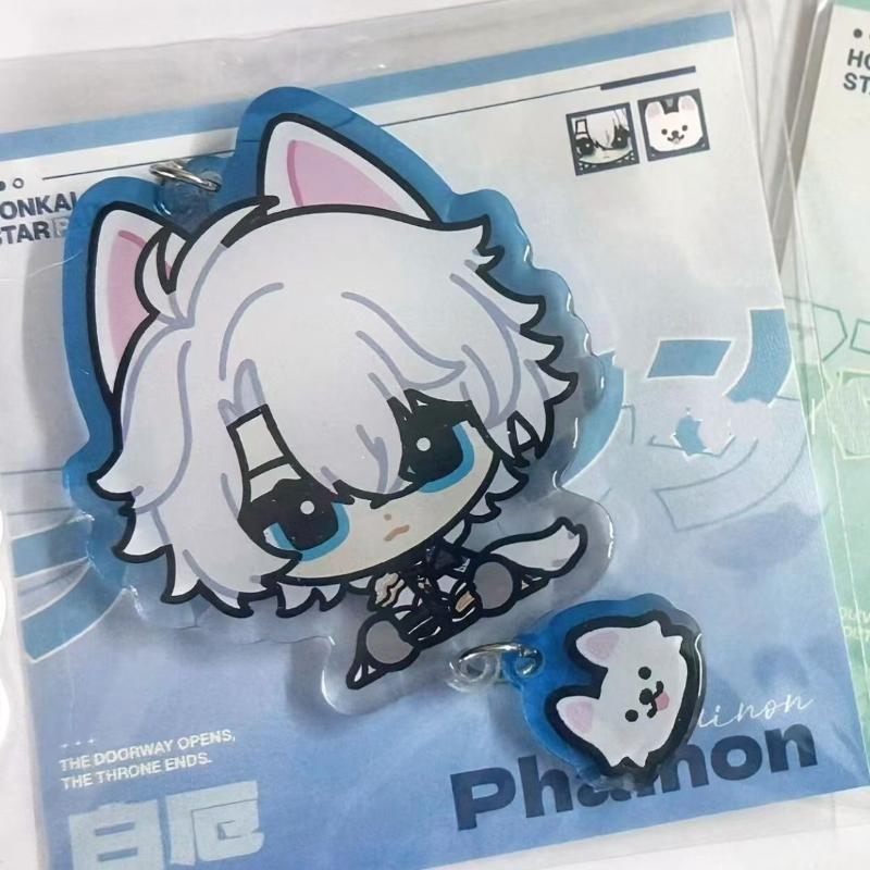 Game Honkai Star Rail Phainon Anaxa Cosplay Keychain Kawaii Acrylic Pendant Keyring Key Chain 2Pcs/Set Bag Accessories Prop Gift