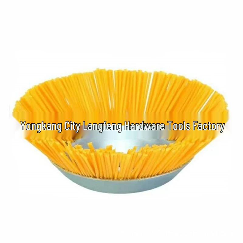 8" Nylon Wire Weed Trimmer Head: Bowl-Shaped Grout & Grass Removal Disc Brush - Lawn Mower Accessory
