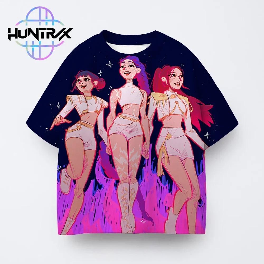 Kpop Demon Hunters 3D Print Sports Boy T-shirt Street Fashion Girl Group Harajuku Y2K Children Short-sleeve Clothing Summer Top