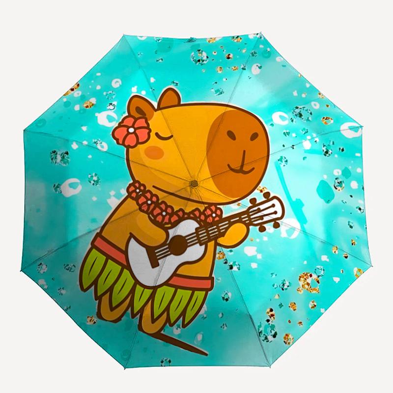 

1pc Capybara, Hawaiian Automatic Open/Close Umbrella, Ideal Fan Gift for Birthday, Christmas, Outdoor Essentials, Trendy Fashion y250828018