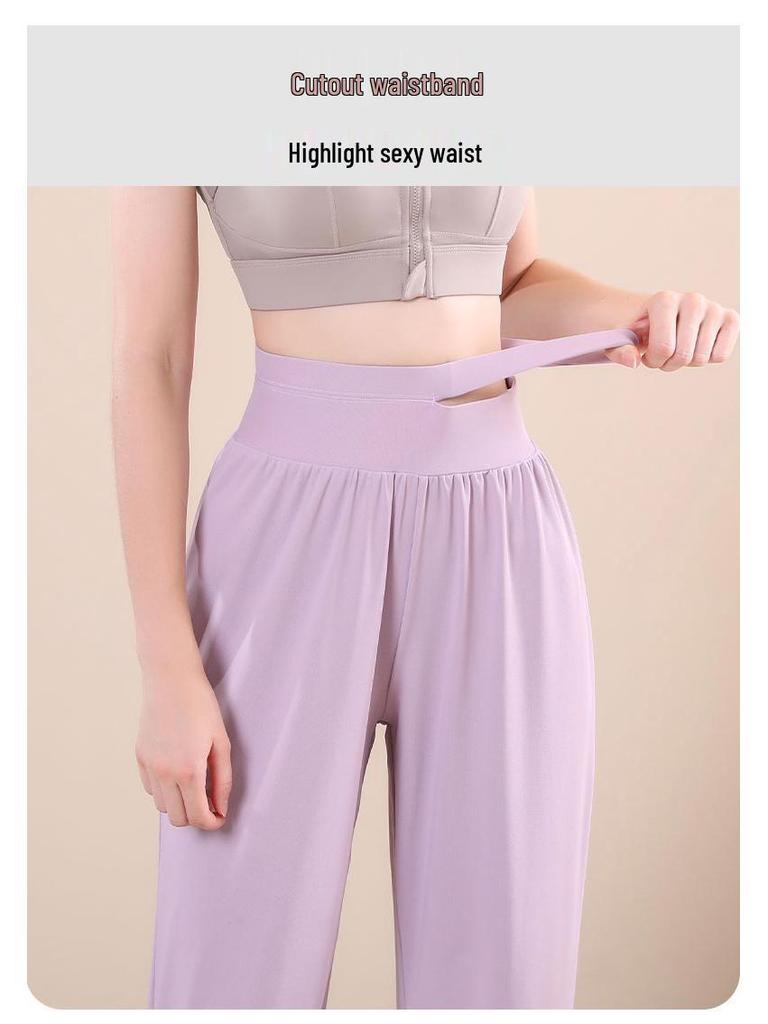Damen Schnelltrocknende High Waist Loose Fit Yoga- & Fitness-Schweißhose