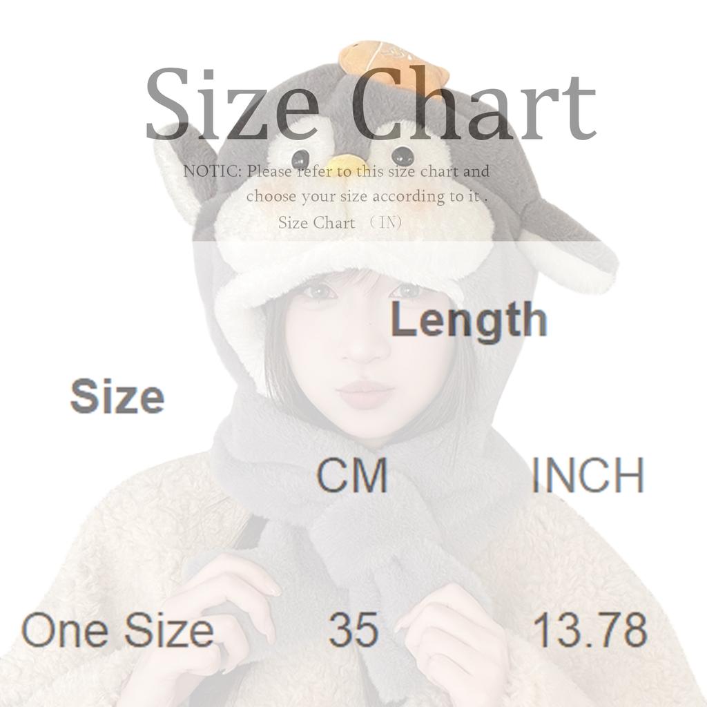 Cute Penguin Ear Hat Polyester Casual Elegant Knitted Head Caps for Autumn and Winter Adorable Warm Plush Ear Protector Cap