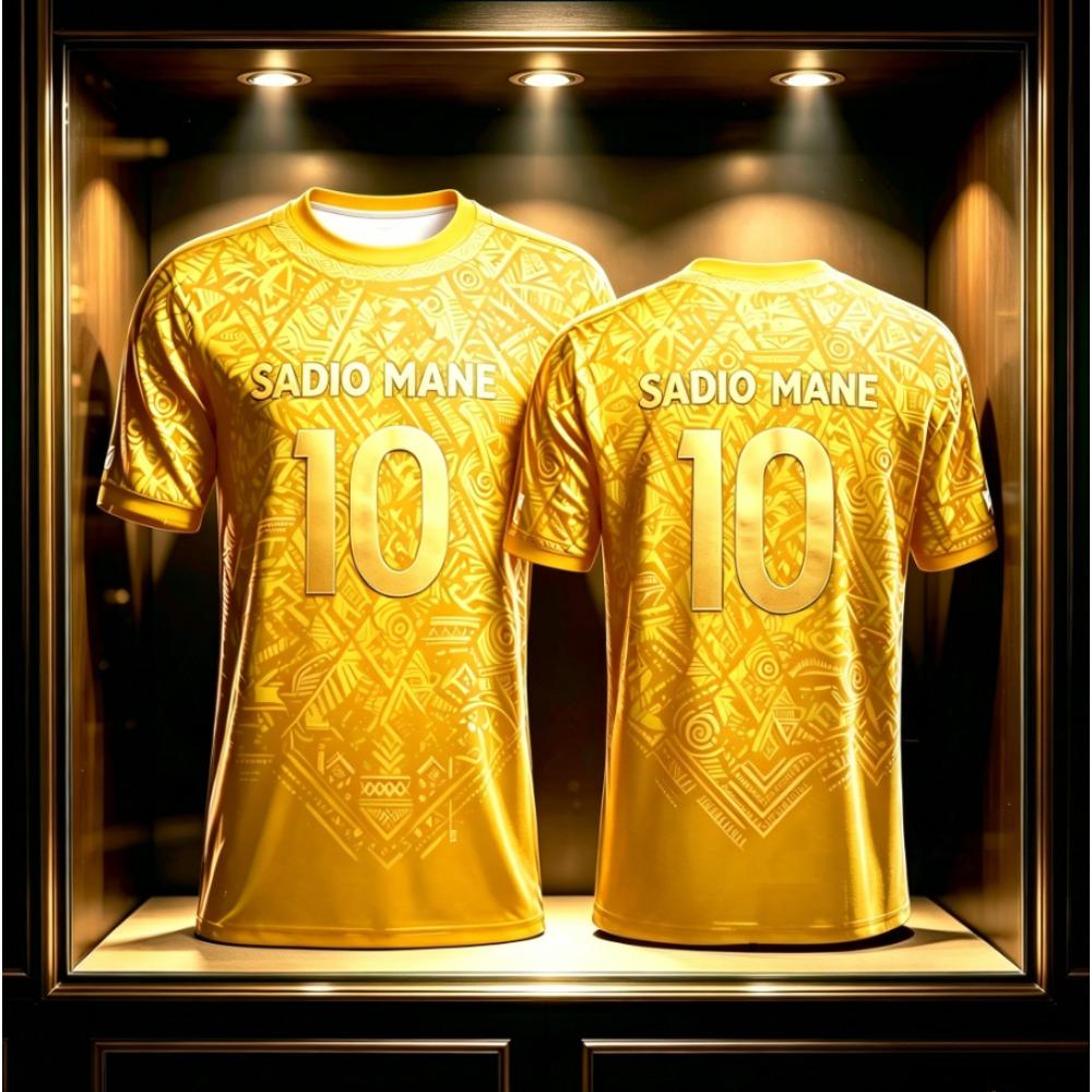 Maglia Calcio Senegal Estiva Nuova T-shirt Stampata 3D Traspirante Asciugatura Rapida Allenamento Genitore-Figlio Esterno T-shirt da Uomo