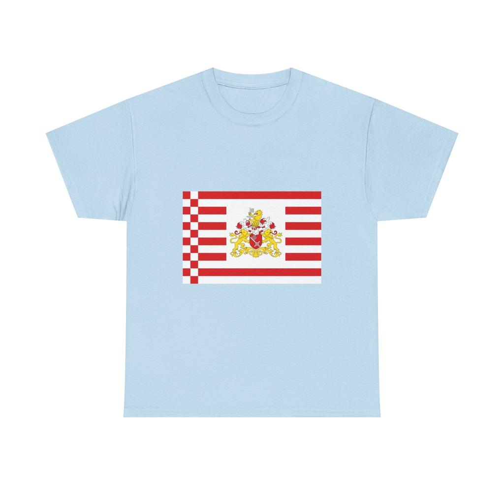 Damen Baumwolle Rundhals Flagge von Bremen mit Flaggenarmen Deutschland - T-Shirt, Unisex, Geschenk, Oberteil