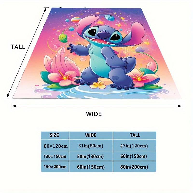 1pc Stitch Printing Blanket - Soft, All-Season Throw for Office Blanket, Personalized Gift with Adorable Cartoon Design