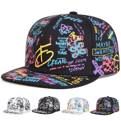 Unisex Hip-Hop-Cap mit Graffiti-Print (88 Buchstaben) – Modische Frühlings- und Herbstmütze für Outdoor-Aktivitäten – Verstellbare Baseballkappe mit Sonnenschutz
