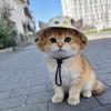 Adjustable Pet Sun Hat with Ear Holes - Breathable Dog Bucket Hat for Small Medium Dogs & Cats, UV Protection Summer Outdoor
