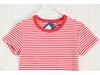 Siqi Women's Ribbed Stretch Cotton Color Block Striped Slim Fit Round Neck Short Sleeve T-shirt