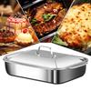Stainless Steel Baking Pan with Lid Cake Bakeware oven baking tray Grilled fish Pan Lasagna pans for Kitchen Accessories