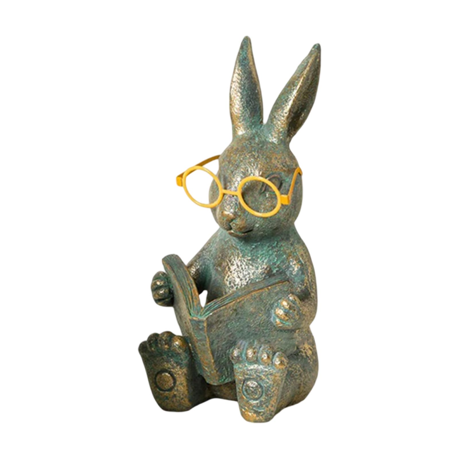

Resin Owl Figurine with Reading Glasses Night Light Decorative Animal Sculpture for Home Office Desk Display One Size