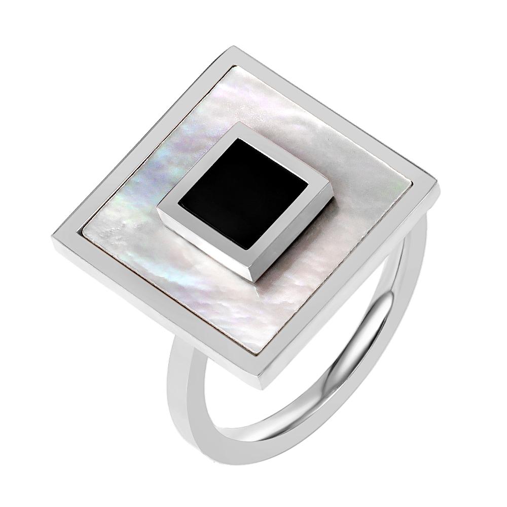 

Роскошная двойная квадратная ракушка для женщин, парное кольцо, модное свадебное вечернее винтажное ювелирное изделие из нержавеющей стали, подарок на ювелирное изделие Bague 9