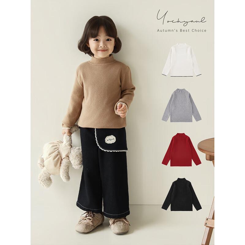 Youyou Girls Winter Solid Turtleneck Knit Sweater 80