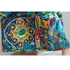Damen Sommer Print Vintage Künstlerisch Böhmisch Locker Übergröße Etuikleid