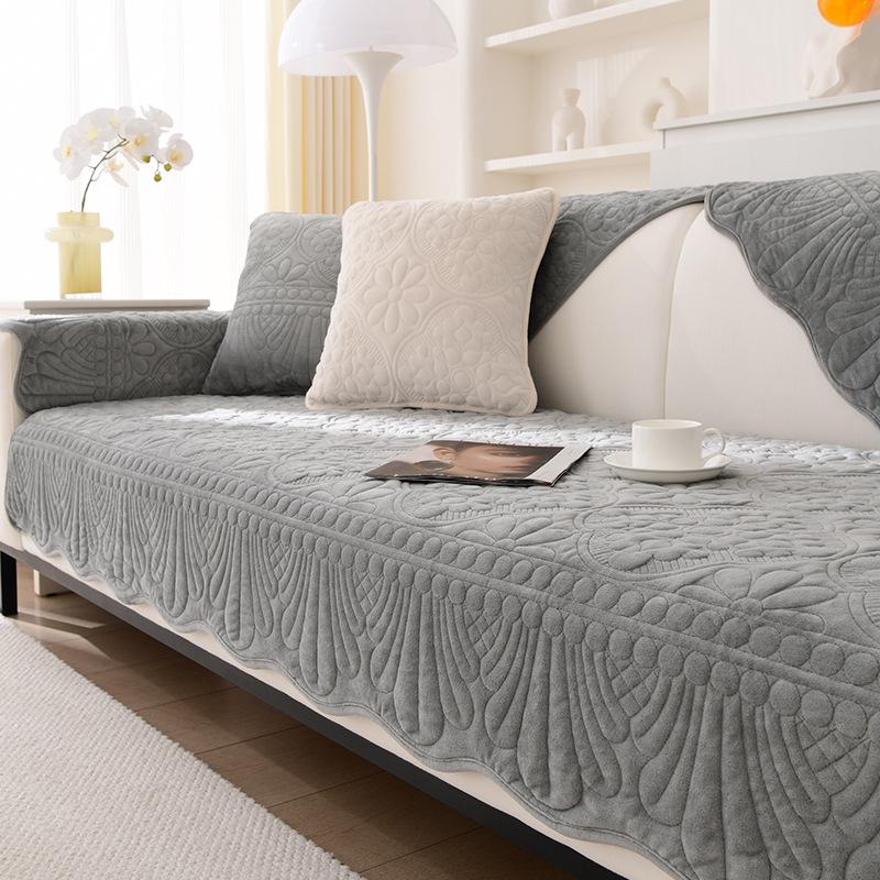 

Мягкий жаккардовый чехол для дивана, утолщенный, в форме буквы L, для маленького свежего дивана, полотенце, нескользящий протектор для дивана, подушка для гостиной 30x50cm pillowcase серый