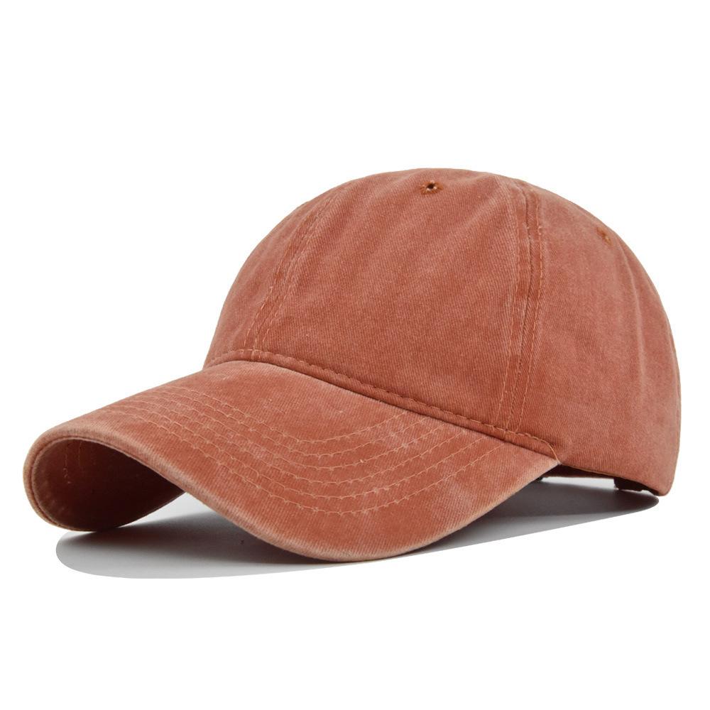 Solid Color Washed Baseball Cap - Adult & Kids - Distressed Duckbill Cap - 6-panel Curved Brim - Large Head Size - Plain Cap