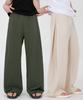 Opeumeideu Side Pintuck Linen-Like Curved Pants