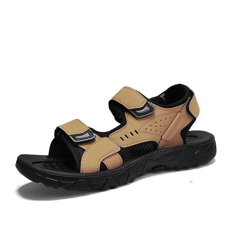 Spring large size sandals men s casual fashion Velcro beach breathable parent-child men s shoes 30 жёлтый