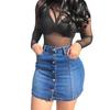 Französischer Neuer Stil Europäischer & Amerikanischer Schlitz Knopfleiste Jeans Lässig Bodycon Sommerrock für Damen