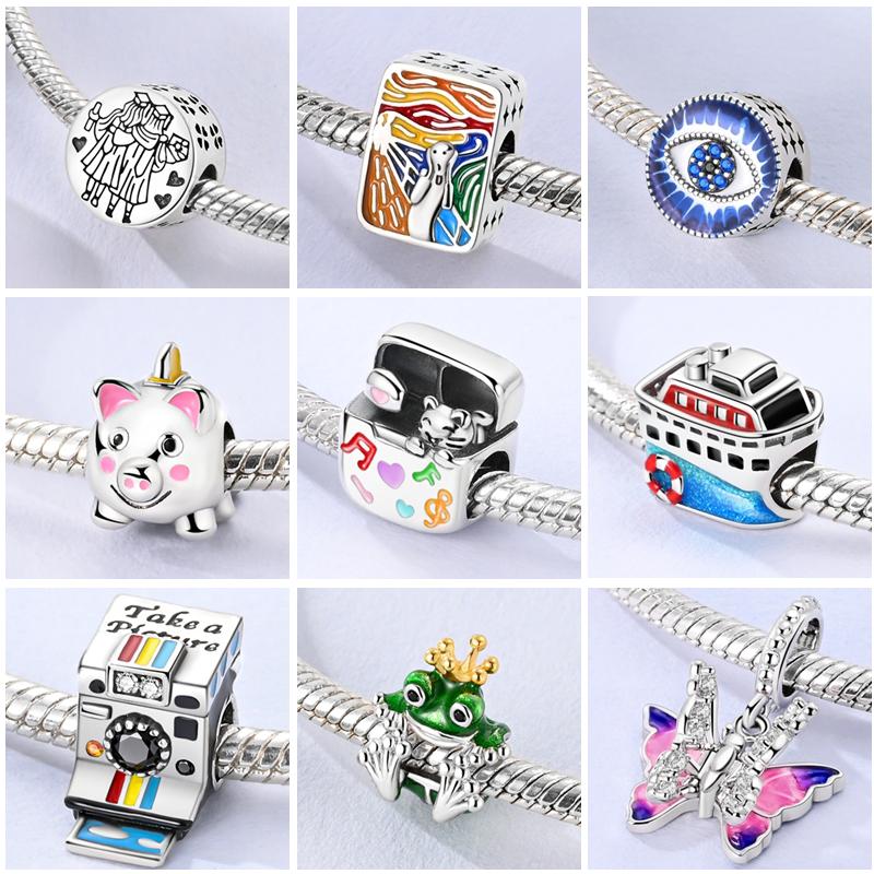 Newest Charms Beads Copper Colorful Dangle Cute Pets Pendants Fit Original Bracelet Necklace Diy Jewelry Gift