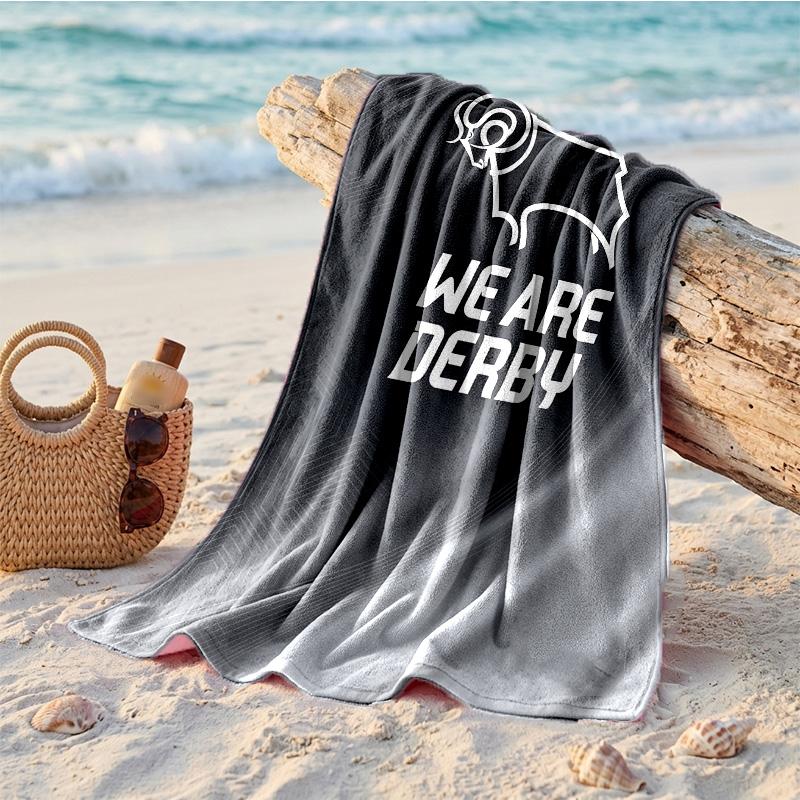 Toalla de Playa Suave de Secado Rápido con Temática del Derby County?Toalla Seca Para Vacaciones de Verano en la Playa Natación