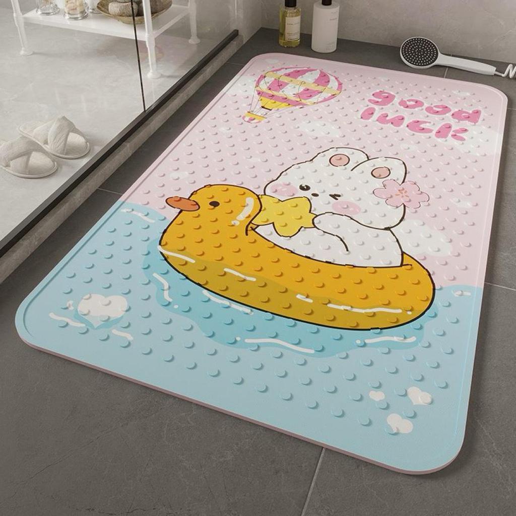 Non-Slip Cartoon Bathroom Mat - Waterproof Bath, Shower, & Toilet Floor Pad