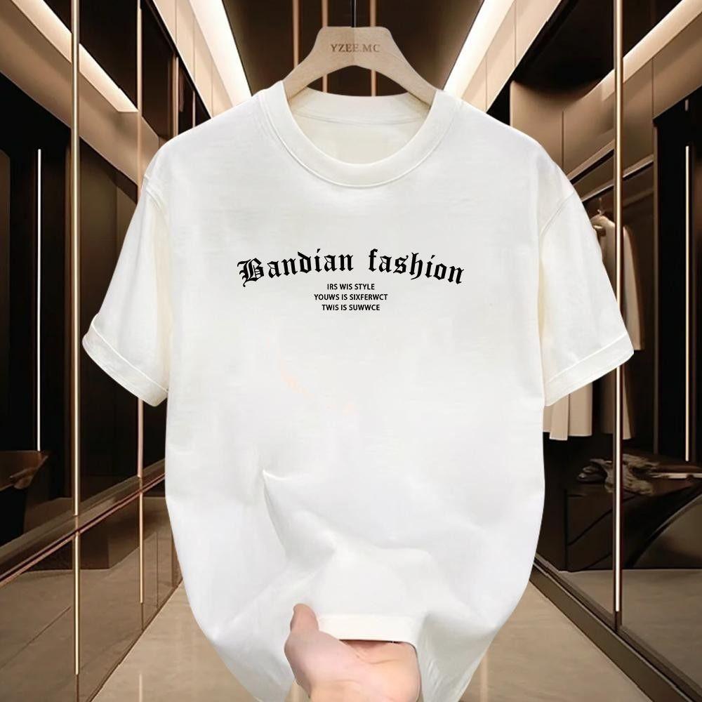 2026 New Summer Fashion Pure Cotton Mens Printed Tshirt Casual Breathable Streetwear Mens and Womens Short Sleeved Top