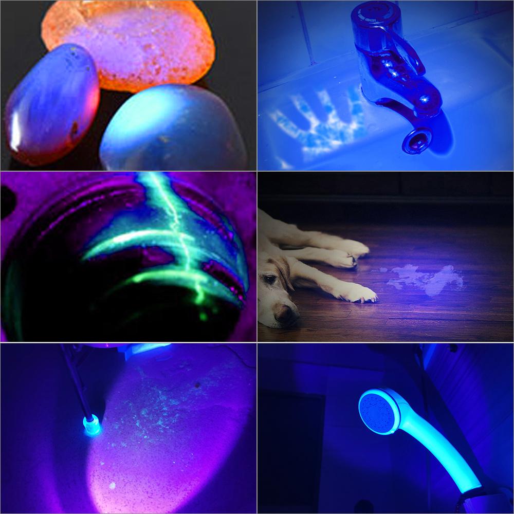 1/2pc 395nm UV Lamp USB Rechargeable Ultraviolet Flashlight 3Mode Powerful Mini UV LED Torch Telescopic zoom UV Light Blacklight
