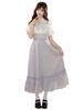 Elegant Open Shoulder Dress for Faux Sexy Lace High Waist Gothic Mori Young Short Size S [MODKOKU] Women, Layered, Lolita, Dress, Lolita, Ribbon,