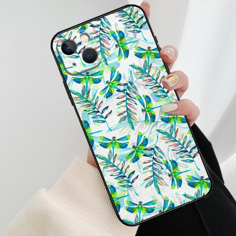 Colorful Dragonfly Phone Case For iPhone 17 Pro Max 14 13 12 11 15 16 Pro Max Mini 15 16 Plus 16e 17 Air Cover