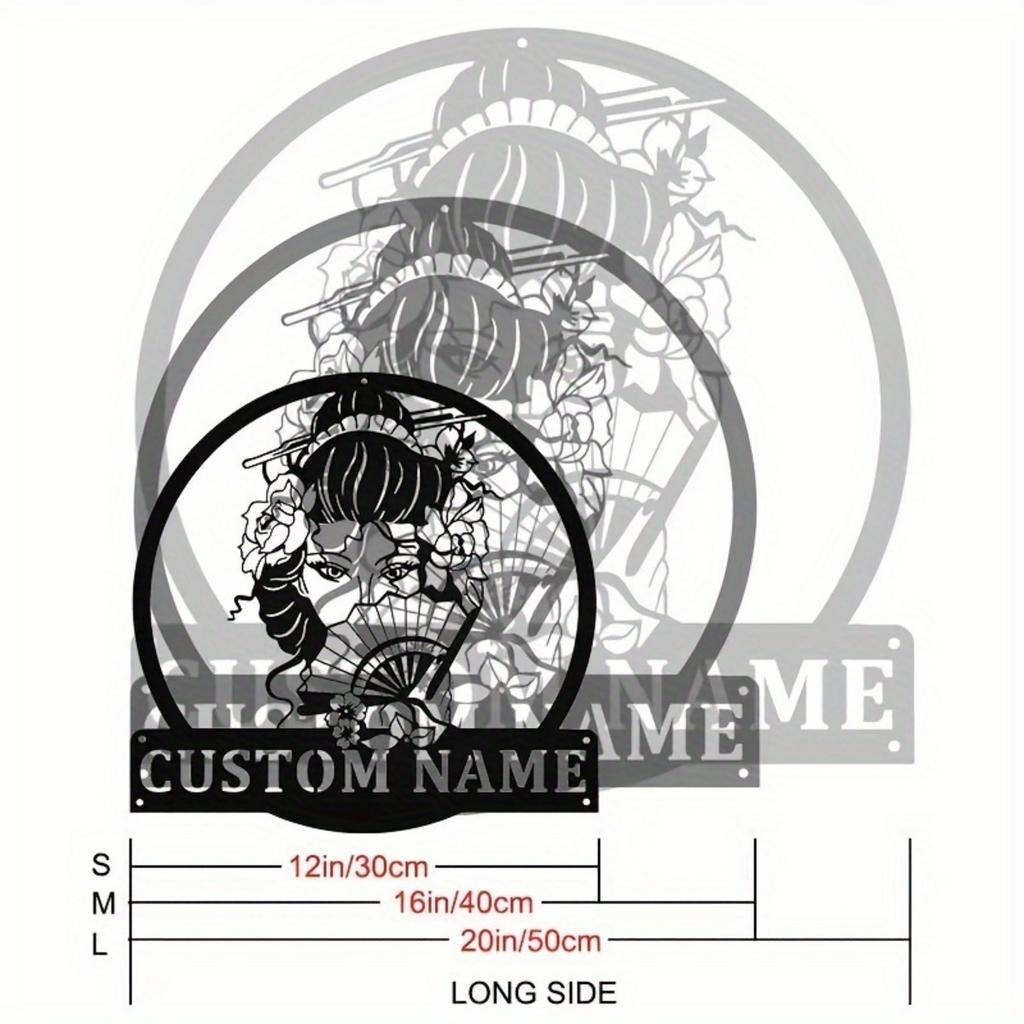 Personalized Japanese Kabuki Metal Wall Art Name Sign Hot Sale Modern Home Outdoor Decor
