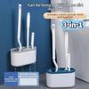 3PCS 3-in-1 Toilet Brush Set Wall-Mounted 360° Cleaning Corner Gap Brush Set Long Handle Silicone Toilet Cleaning Brush Set