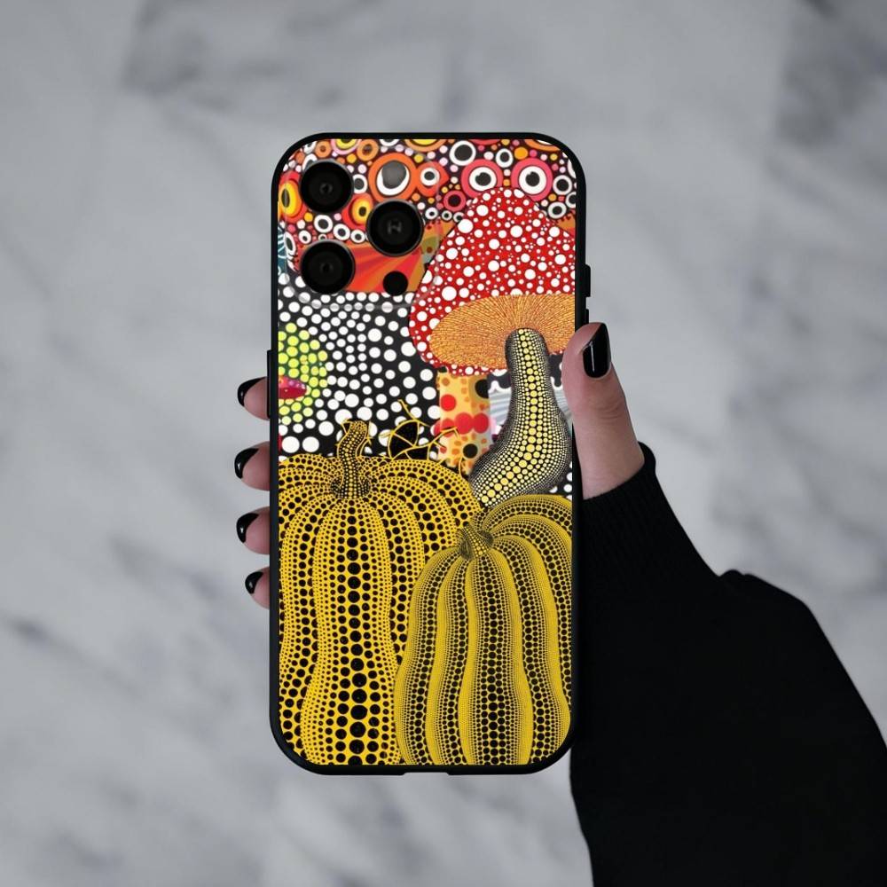 

F-Смешная Тыква Y-Яёи К-К-К-Кусама Чехол для Телефона Для iPhone 17pro,16,15,14,13,12,11 Plus,Pro Max,XS,Мягкий Силикон Черный Чехол iPhone16promax