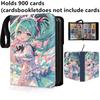 Hatsune Miku 400pcs/900pcs Card Album Book Folder 4/9 Card Slots Collections Zipper Double Pocket Zipper Card Binder Holder