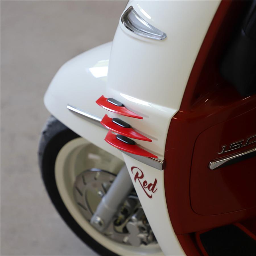 3Pair  Universal Motorcycle Side Red Winglets Wind Fin Spoiler Trim Cover Air Deflector