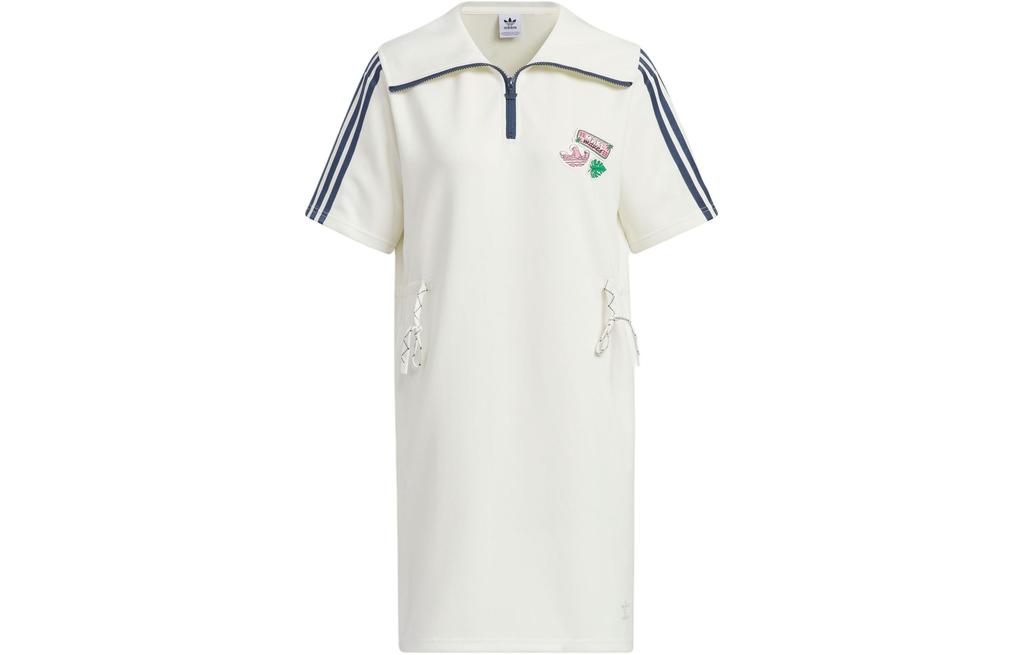 Adidas Originals HOLIDAY PLAY KNIT DRESS Short Sleeved Dress Women's Jade White IW6304