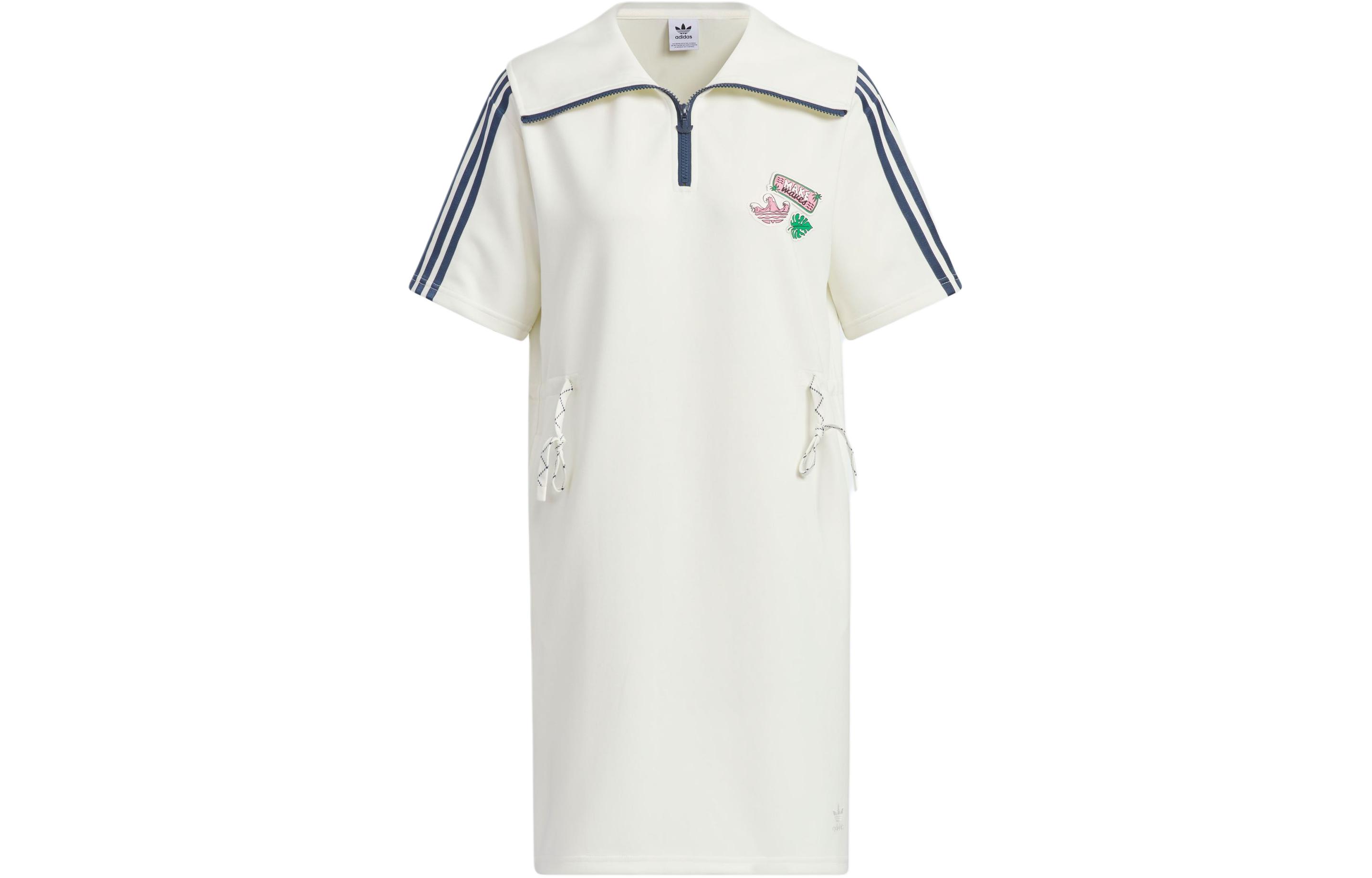 Adidas Originals HOLIDAY PLAY KNIT DRESS Short Sleeved Dress Women s Jade White IW6304 XS