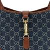 Gucci Jackie 1961 Gold Lock Monogram Canvas And Leather Shoulder Bag Women Shoulder Bag Brown Blue 636706-2KQGG-8375