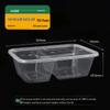 ZISIZ Disposable 750ml Dual-Compartment Food Containers