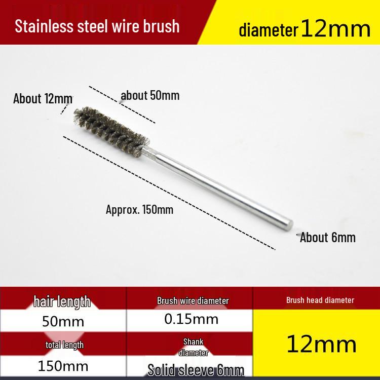 Electric Drill Stainless Steel Pipe Brush with Extended Handle for Polishing, Grinding, Deburring, and Rust Removal