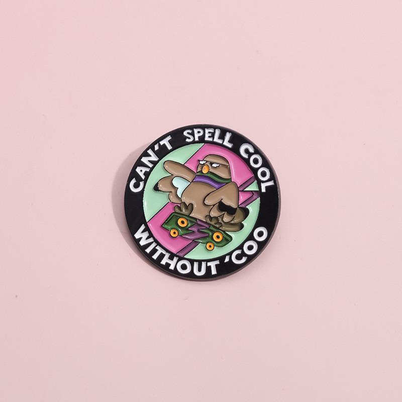 Creative Cartoon Alloy Bird Shape Brooch With Stylish Geometric Design And Vibrant Colors