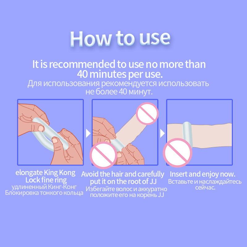 Prezervative pentru inel pentru penis din silicon pentru mărire pentru bărbați Extender Time Delay Articole intime Jucării sexuale