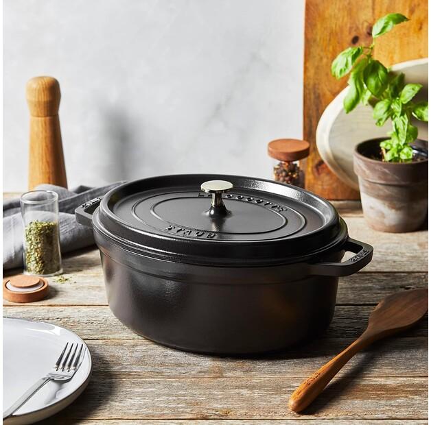 Кокотница Zwilling Staub овальная 49,3×41 см черная 12 л (40509-509-0)