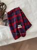 Retro green plaid scarf women's winter Korean version versatile thickened student shawl dual-purpose warm knitted scarf
