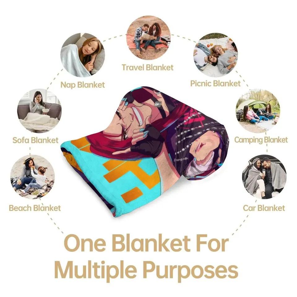 Blanket K-Popdemonhunters Anime Group Portrait Trendy Flannel Blanket Home Warm And Comfortable Blanket