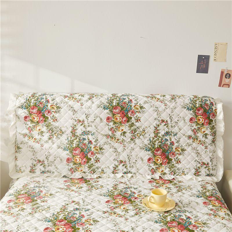 

Кружевной чехол на спинку кровати в K-стиле, полностью закрывающий, в стиле принцессы, с цветочным принтом, кожаный, из ткани, защитный чехол для спинки кровати, пылезащитный, хлопковый, стеганый Pure Love Long 120x high 70cm