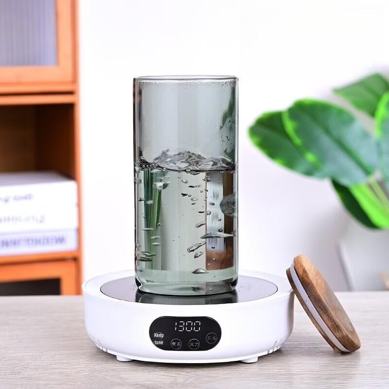 ZISIZ Acacia Wood Lid Transparent Black Glass Storage Jar