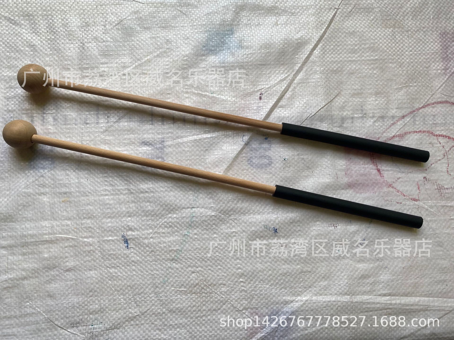 Xylophone & Marimba Mallets with Non-Slip Handle - Solid Wood & Steel Glockenspiel Drumsticks Solid Wood Non-slip Mallet (3.0 Head)