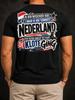 Dutch Nederland with Stars Arrows Windmill Canal Skyline and Layered Graffiti Quote Design  Unisex  Unisex All T-Shirt