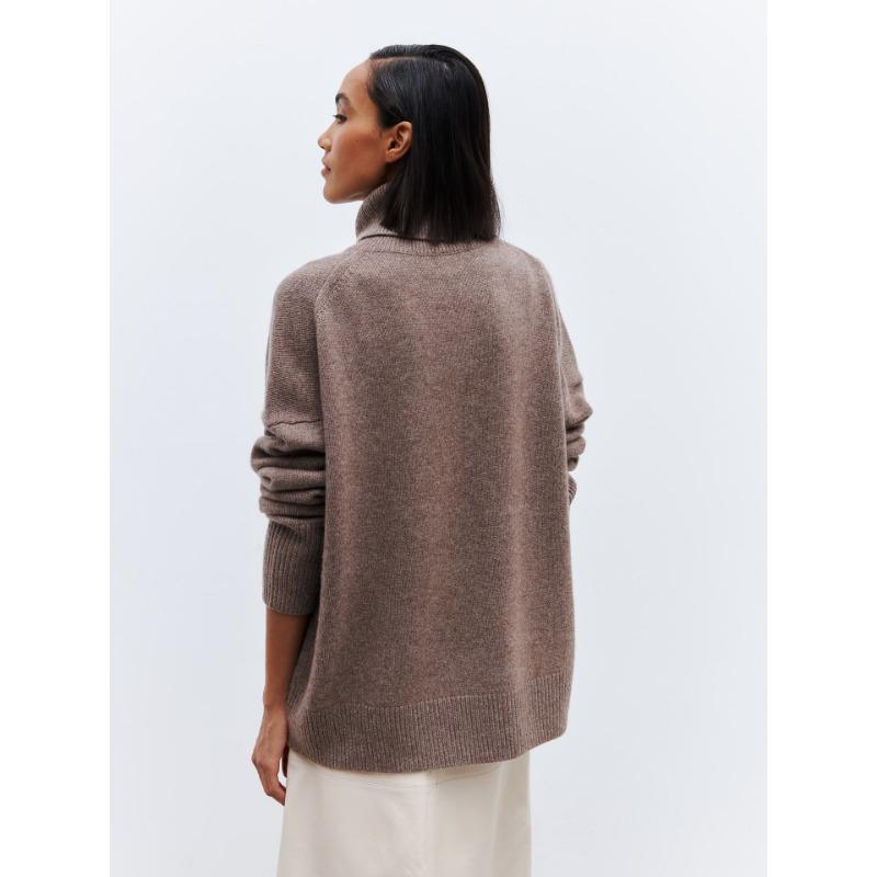 Autumn and Winter Turtleneck Women Sweater Loose Long Sleeve Casual Pullover Knitted Sweater Tops Fashion Loose Solid Color Clothes 1450