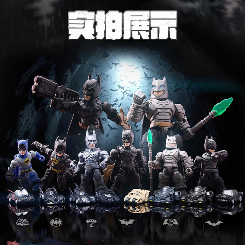 Blokees Dc Batman Bruce Thomas Wayne Justice League Batmobile Armored Batman Anime Figure Model Building Block Toys Kids Gifts